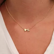Heart Initial Charm Necklace